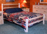 Simple White Cedar Rustic Log Bed