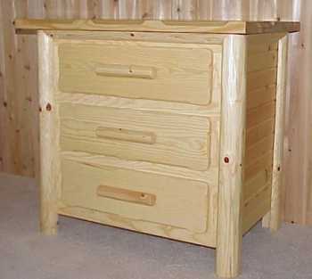 Cabin Pine 3 Drawer Log Dresser