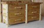 Cabin White Cedar 6 Drawer Log Dresser